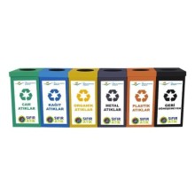 GERİ DÖNÜŞÜM ATIK KUTUSU TEK TARAF ETİKETLİ