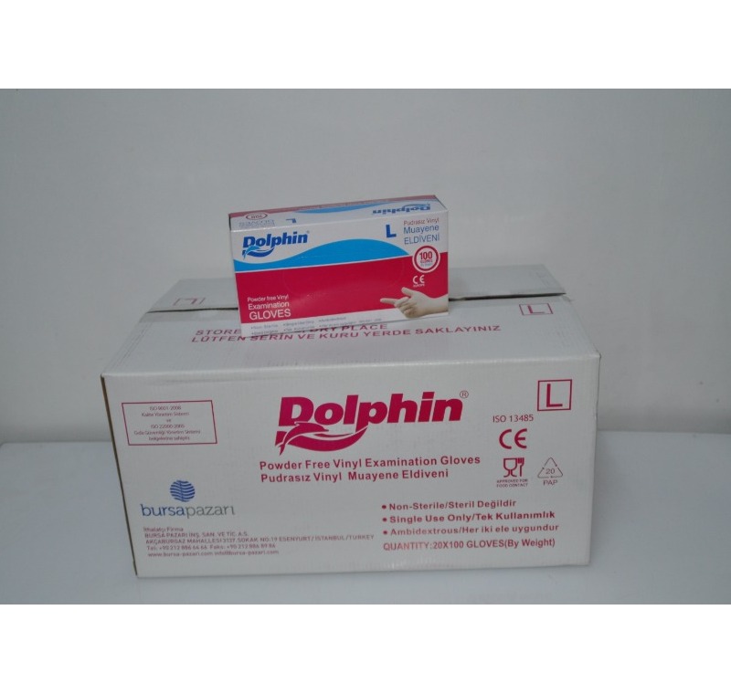 Dolphin Beyaz Vinyl Eldiven Pudrasız ( L ) -ALP-136