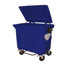 770 Litre Mavi Kağıt Atık Çöp Konteyneri Pedallı