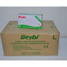 Beybi Beyaz Lateks Eldiven Pudralı  ( L )