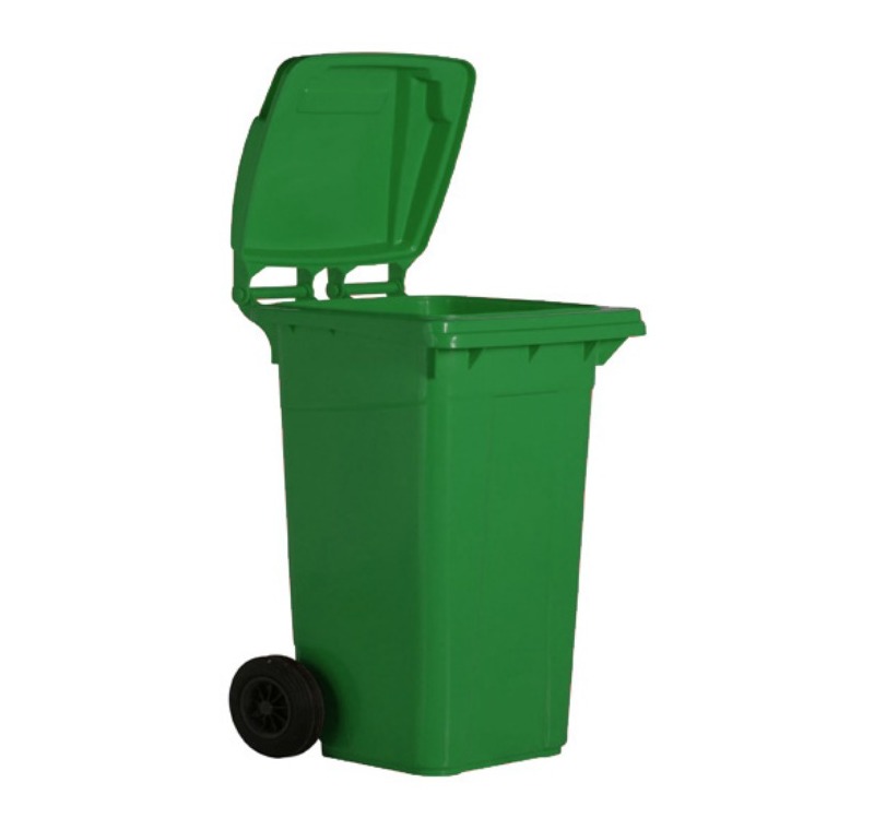 240 Litre Yeşil Plastik Çöp Konteyneri