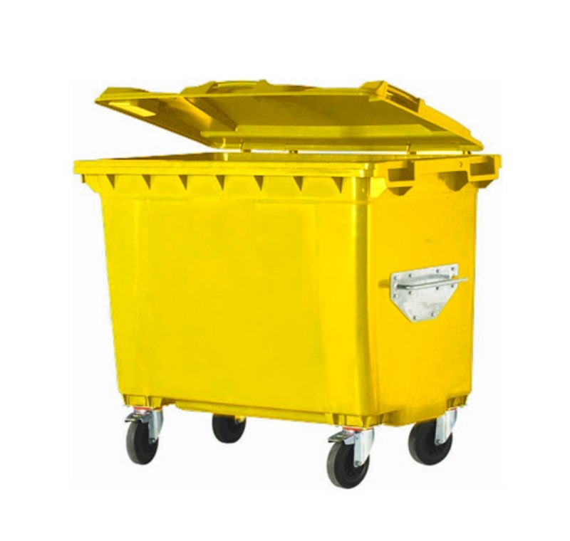 660 Litre Sarı Plastik Çöp Konteyneri