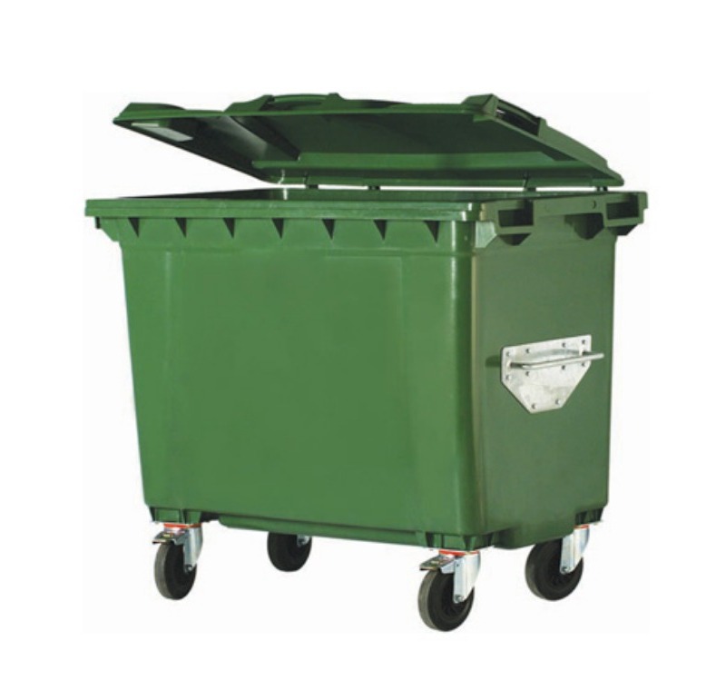 660 Litre Yeşil Plastik Çöp Konteyneri