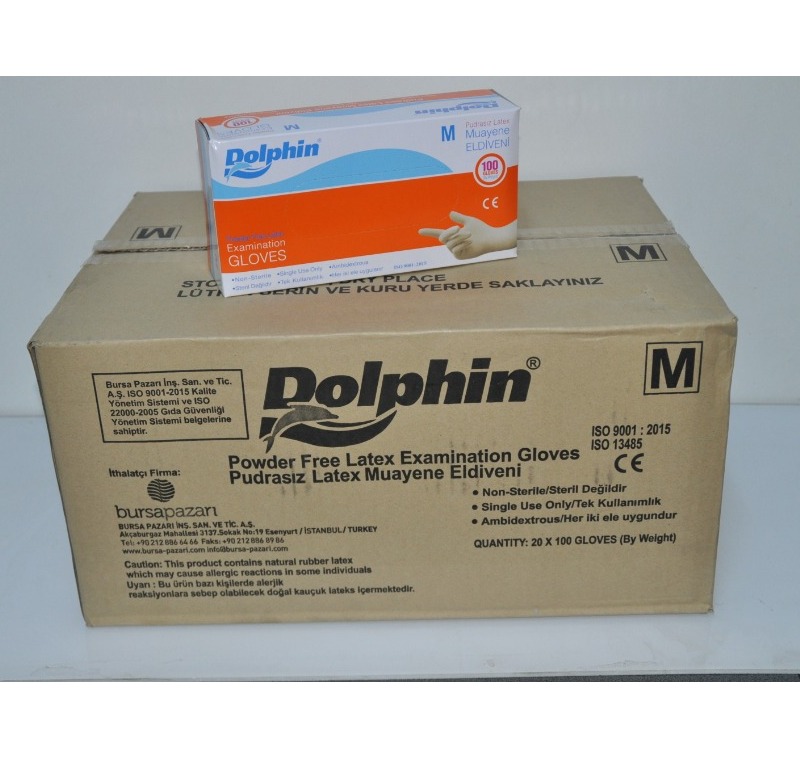 Dolphin Beyaz Lateks Eldiven Pudrasız ( M ) -ALP-129