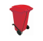 240 Litre Kırmızı Plastik Çöp Konteyneri Pedallı