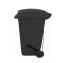 240 Litre Siyah Plastik Çöp Konteyneri Pedallı